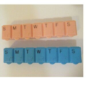 7-day pnk am + blue pm pill cases